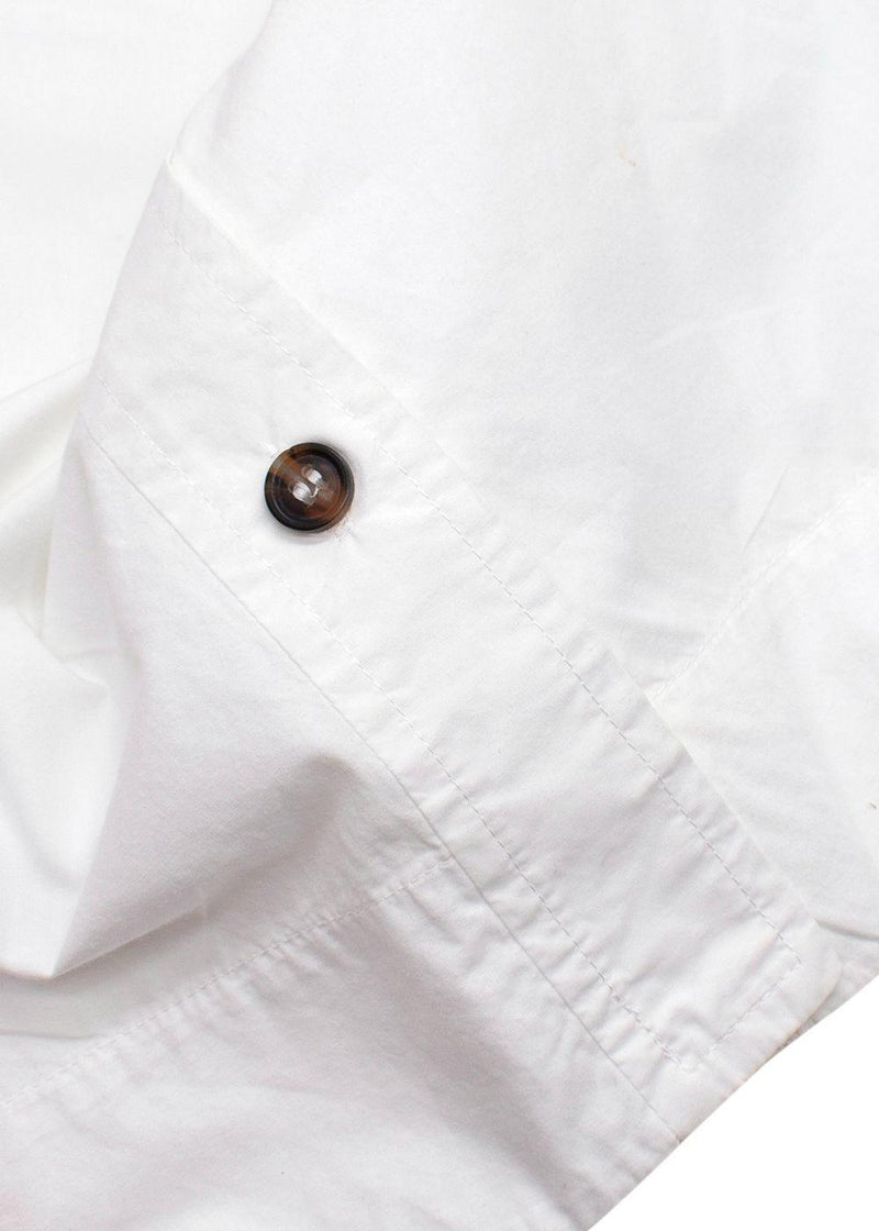 Ganni White Sleeveless Shirt with Oversized Frill Collar