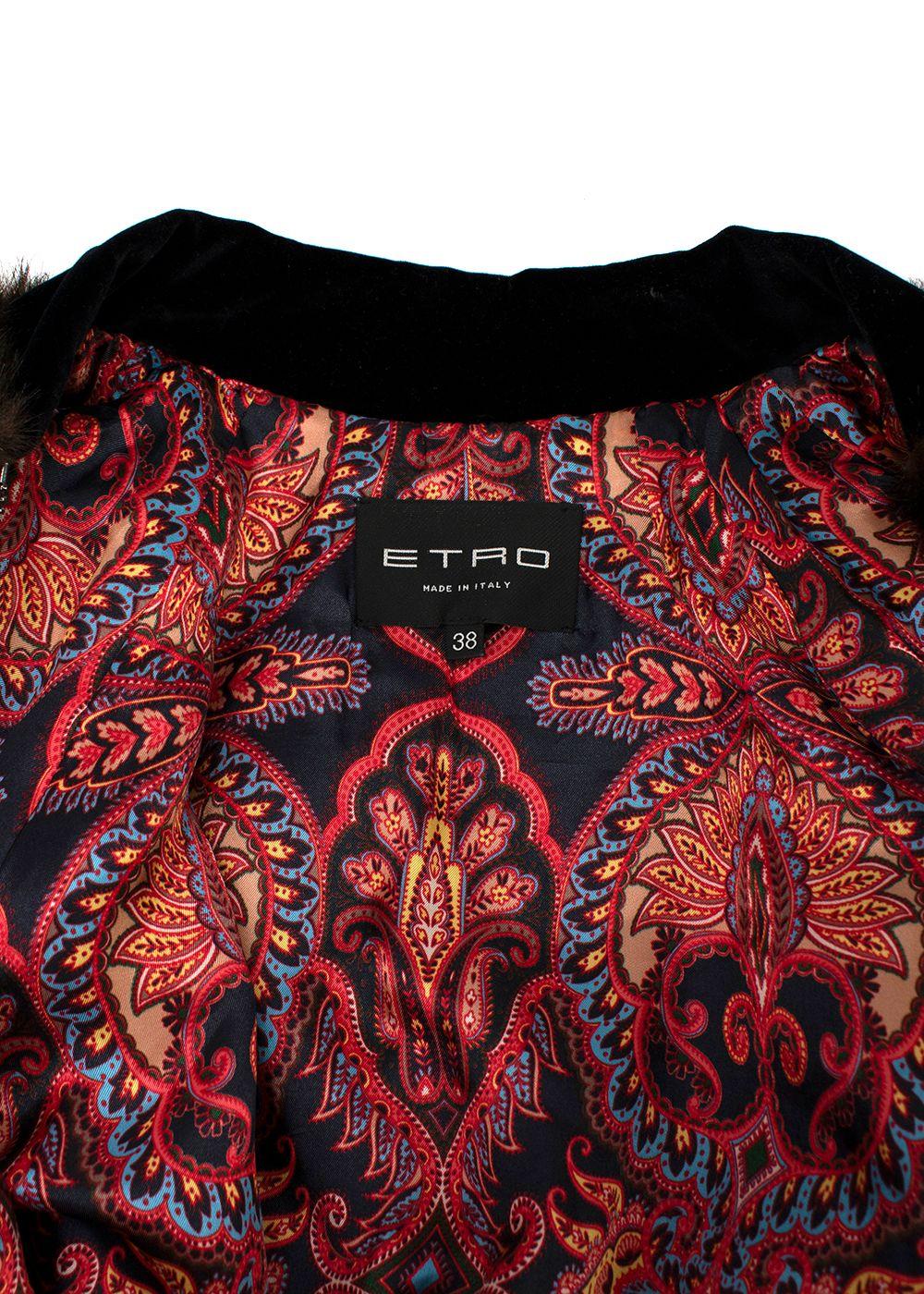 Etro Brown Faux Fur Bomber Jacket