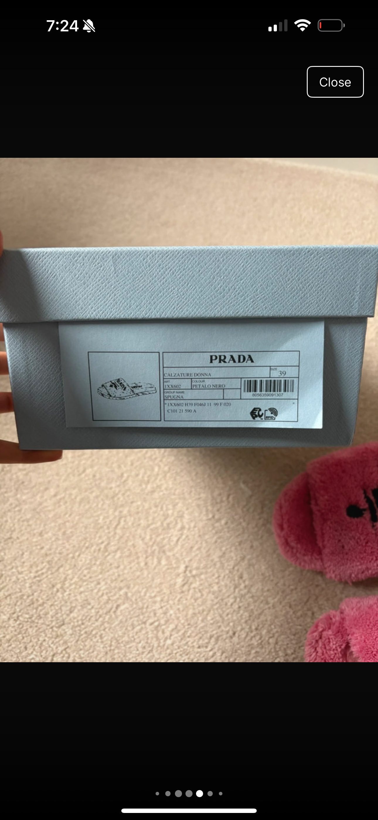 Prada Pink Towelling Slides