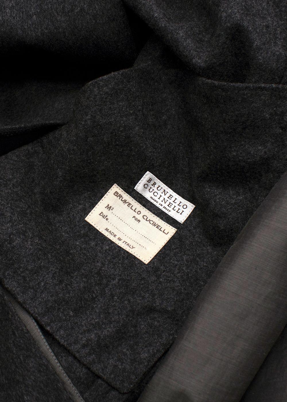 Brunello Cucinelli Grey Double Layer Coat With Detachable Waistcoat