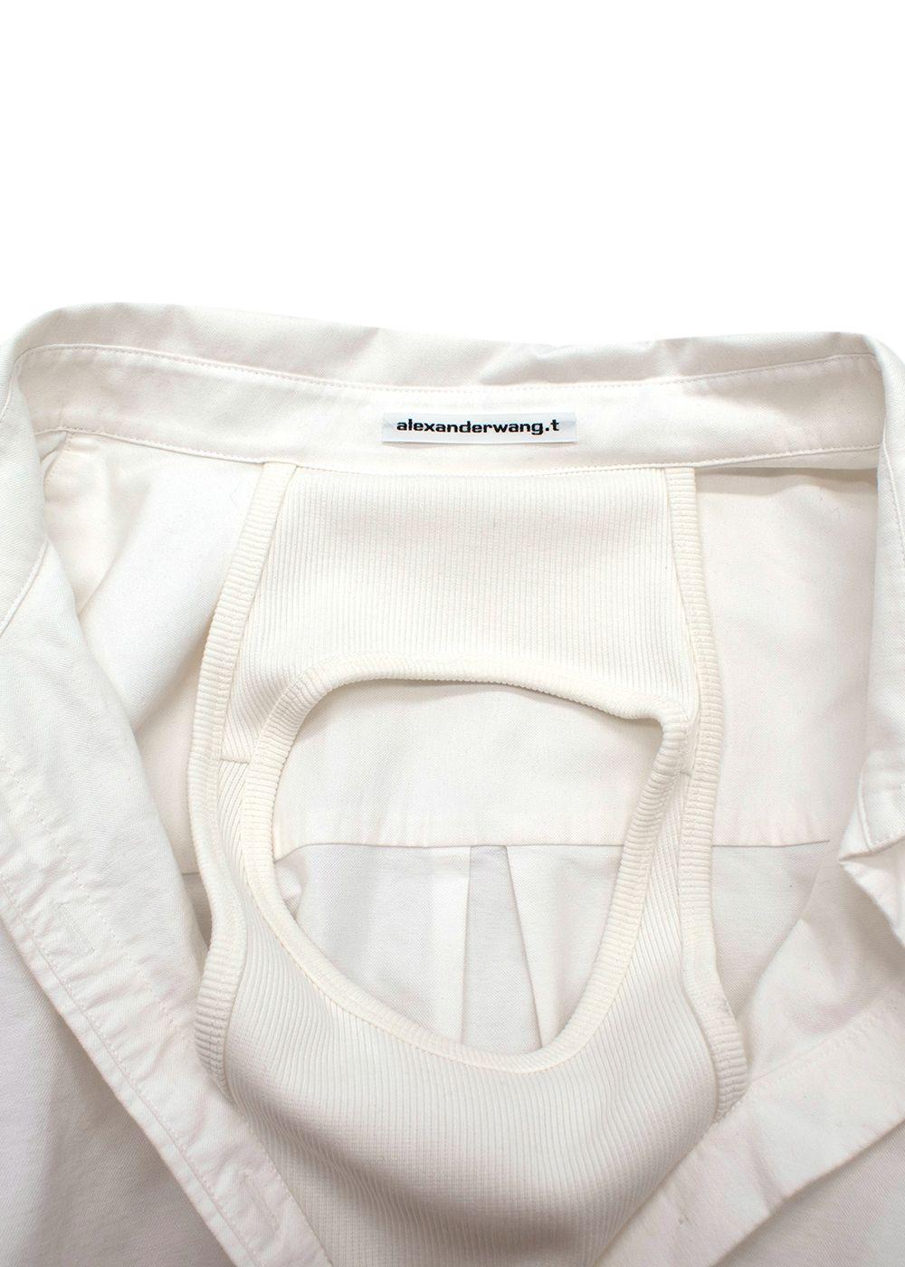 Alexander Wang White Open Shirt With Vest Insert