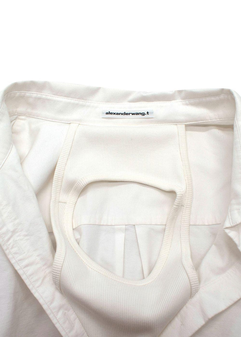 Alexander Wang White Open Shirt With Vest Insert
