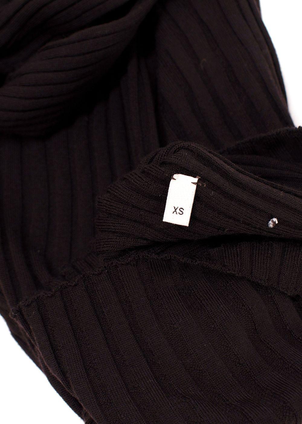 Bottega Veneta Dark Brown Long Sleeve Ribbed Top