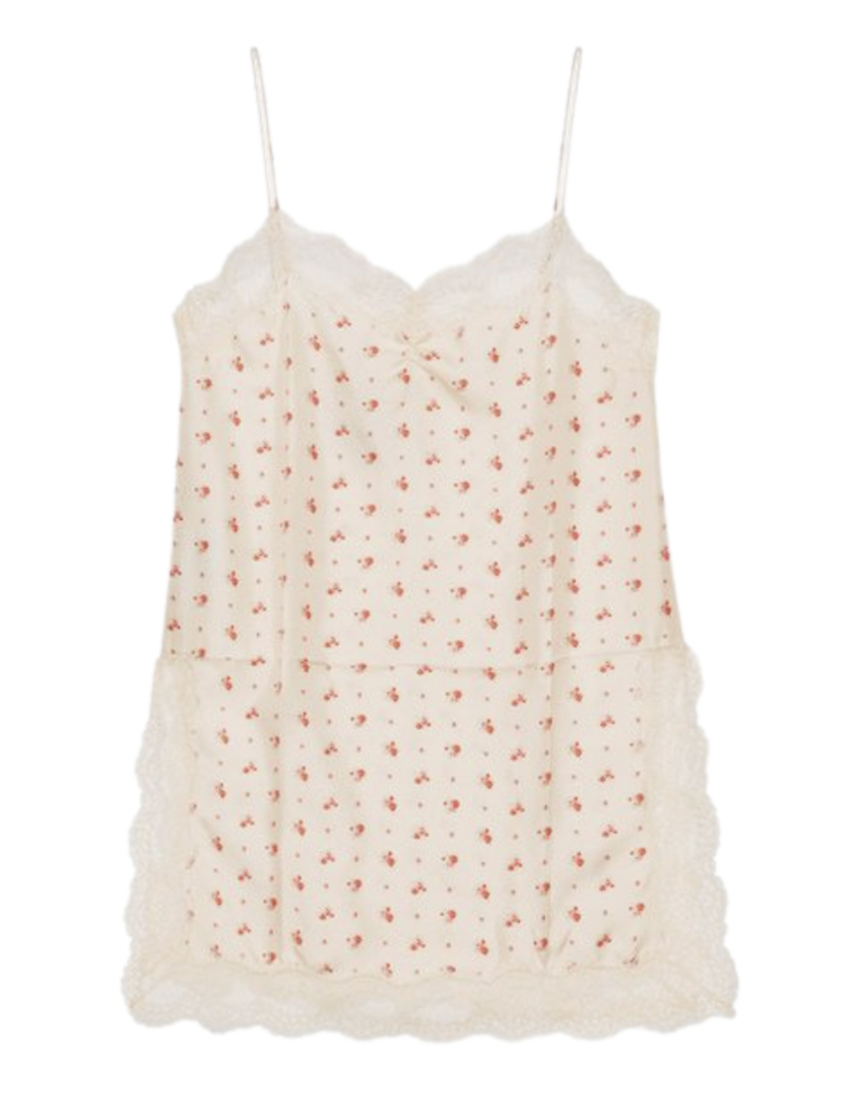 Gucci Rose Print Silk Lace Trimmed Cami Top