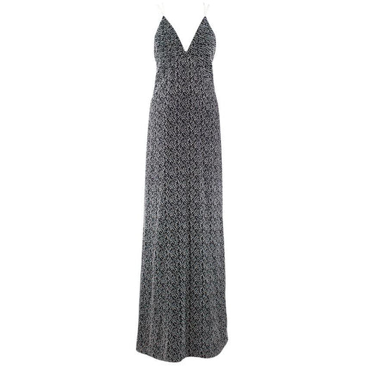 Galvan Black & White Textured Low Back Gown