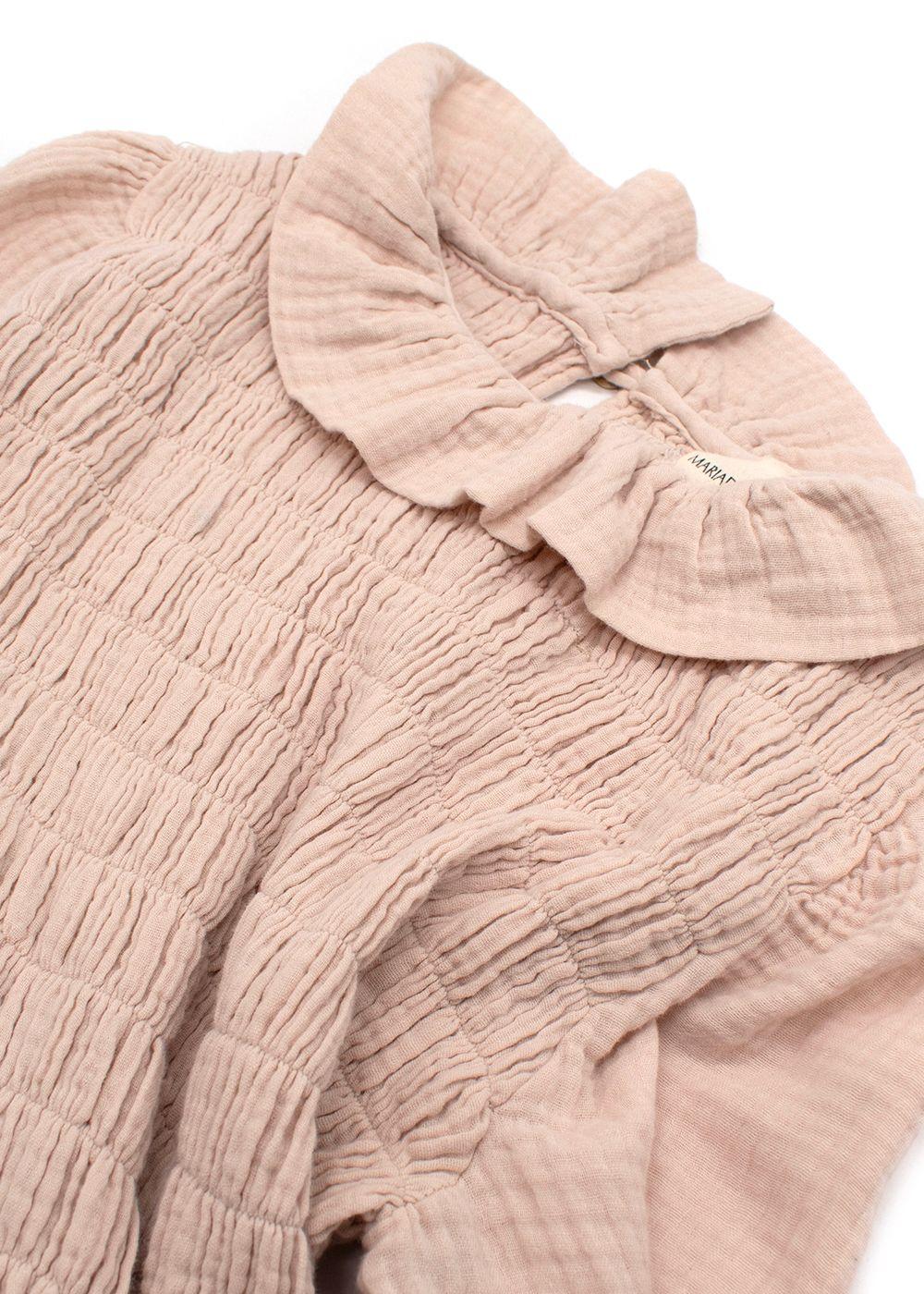 Maria De La Orden Beige Aleria Collared Dress