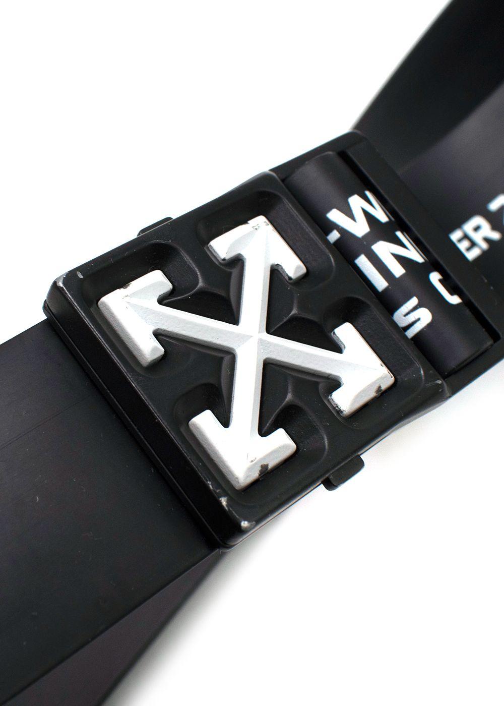 Off-White Black Rubber Logo Buckle Belt