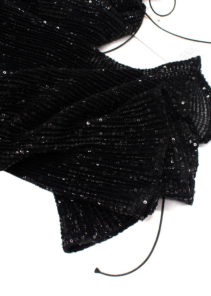 Georgia Alice  Black Sequin Sheer  Night Pageant Dress