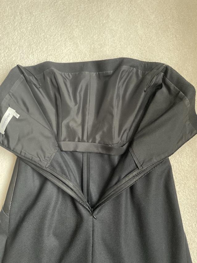Yves Saint Laurent Vintage Black Leather Panelled Strapless Mini Dress
