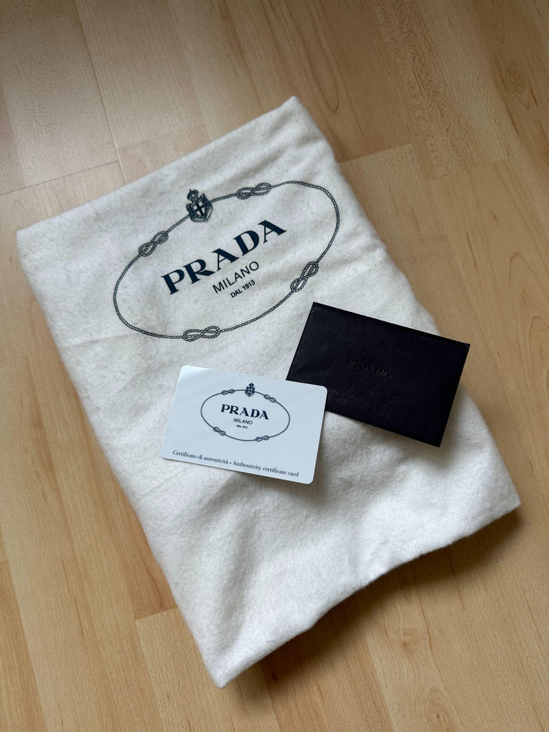 Prada Grey Saffiano Leather Tote Bag