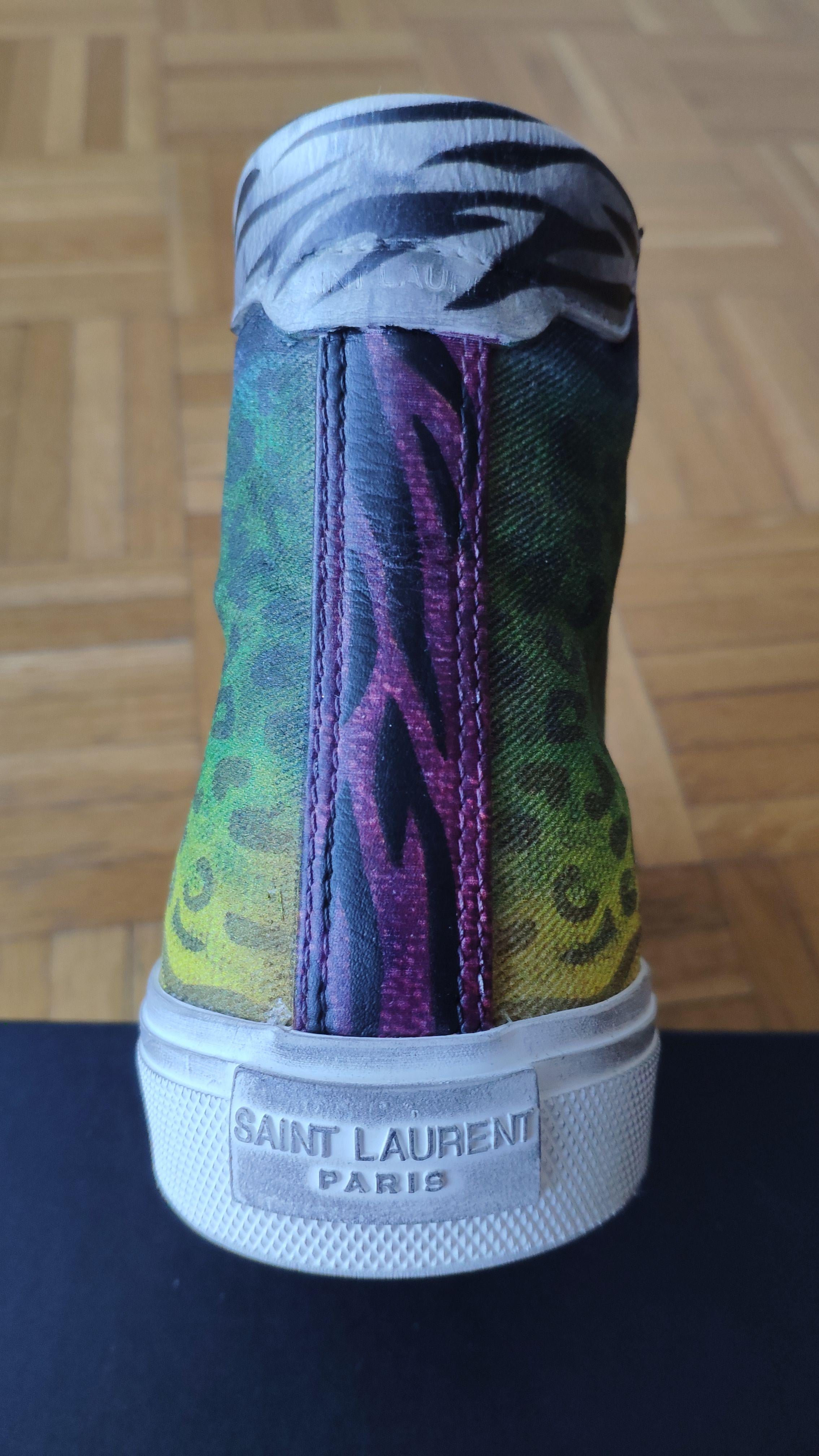 Saint Laurent Multicoloured Leopard Print Sneakers