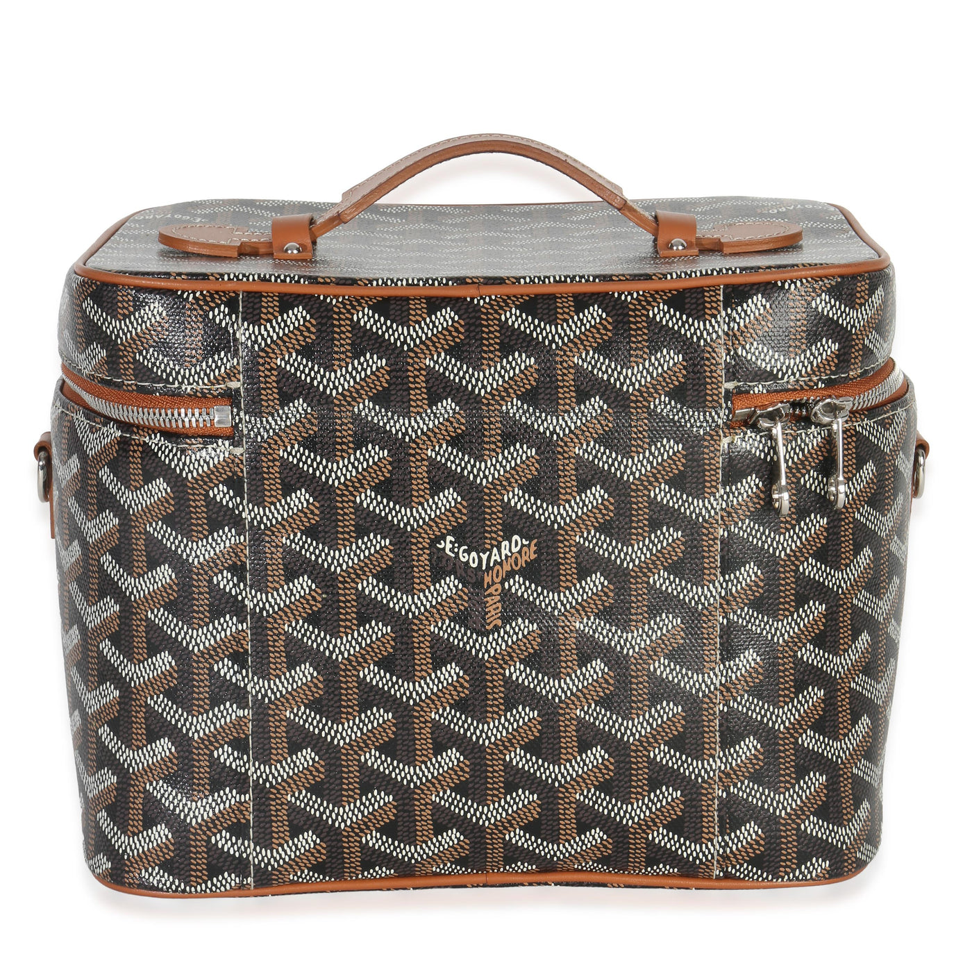 Goyard Gold Black Goyardine Canvas Muse Vanity Case