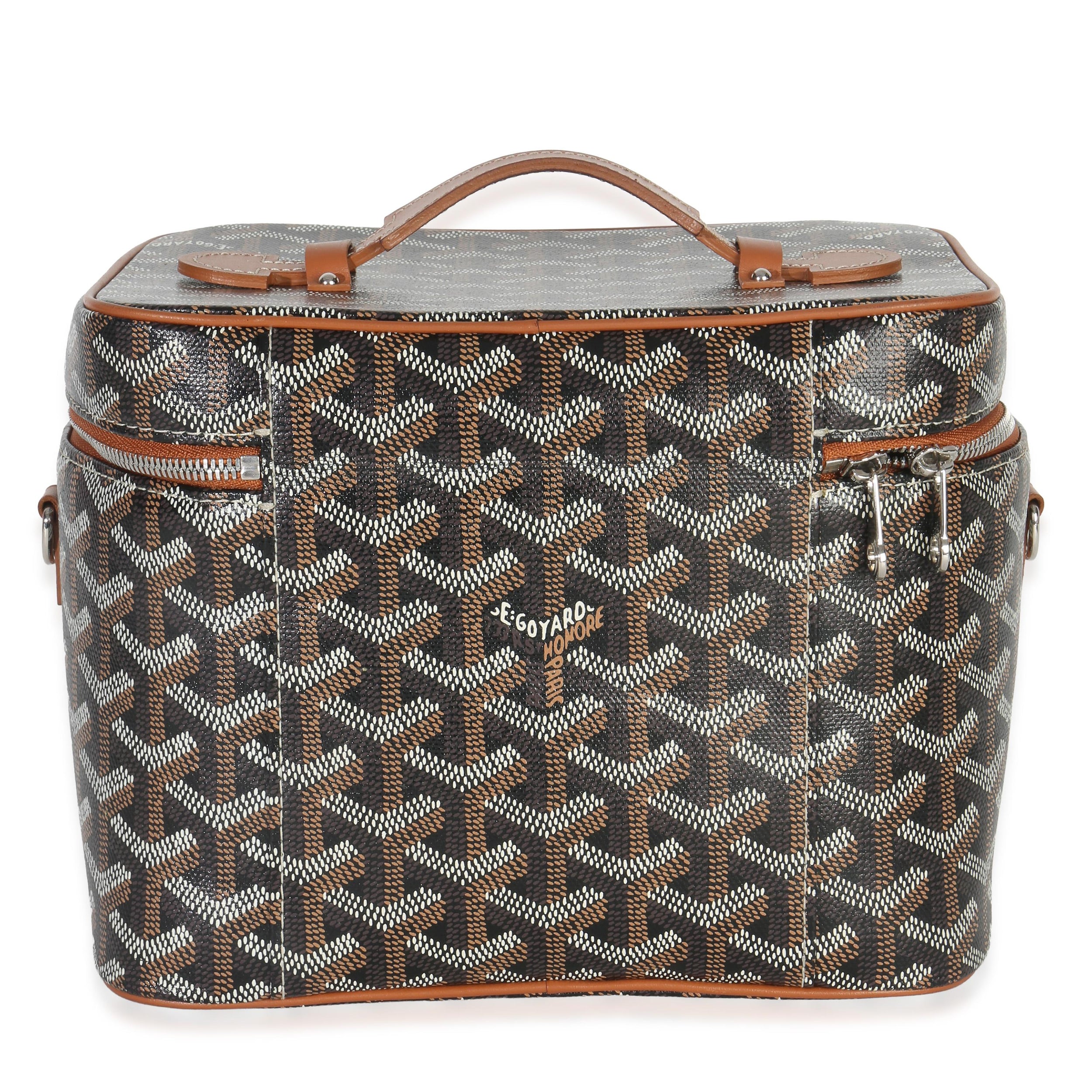 Goyard Gold Black Goyardine Canvas Muse Vanity Case