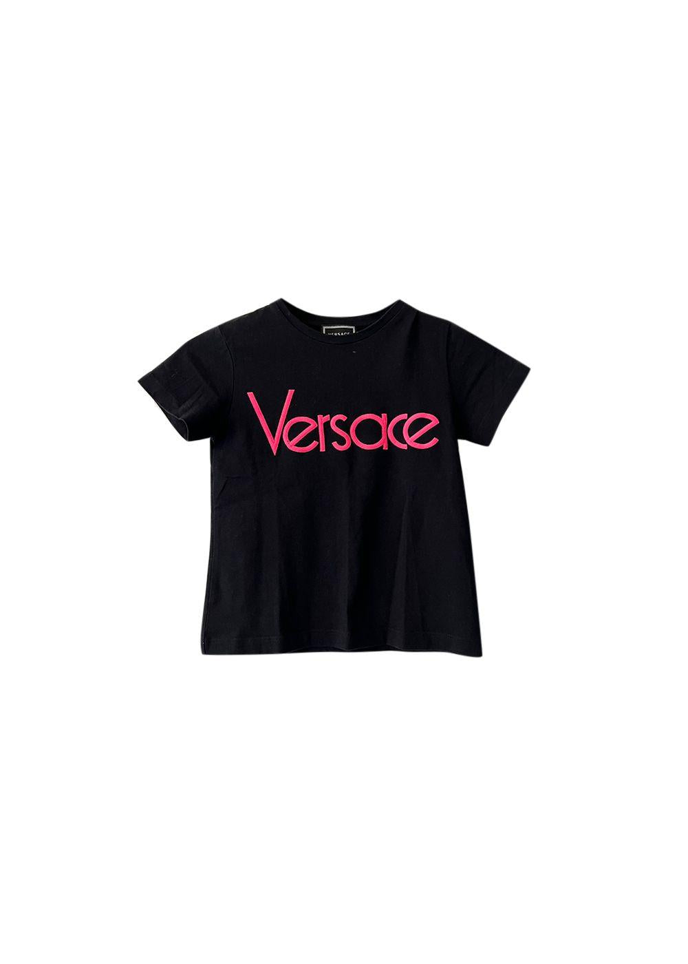 Kids 5Y Black & Pink Logo Top