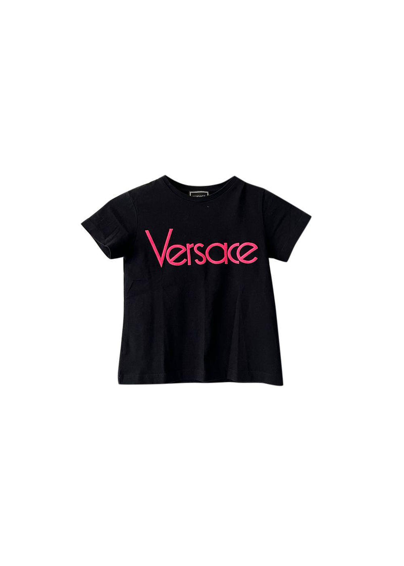 Kids 5Y Black & Pink Logo Top