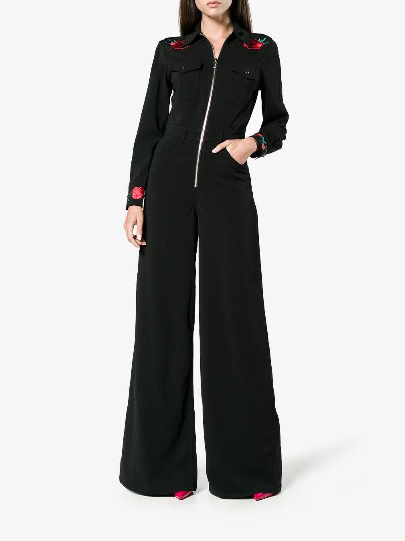 Adam Selman Floral Embroidered Jumpsuit