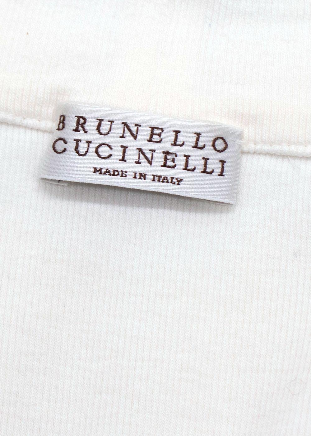 Brunello Cucinelli Soft White V Neck Tank Top