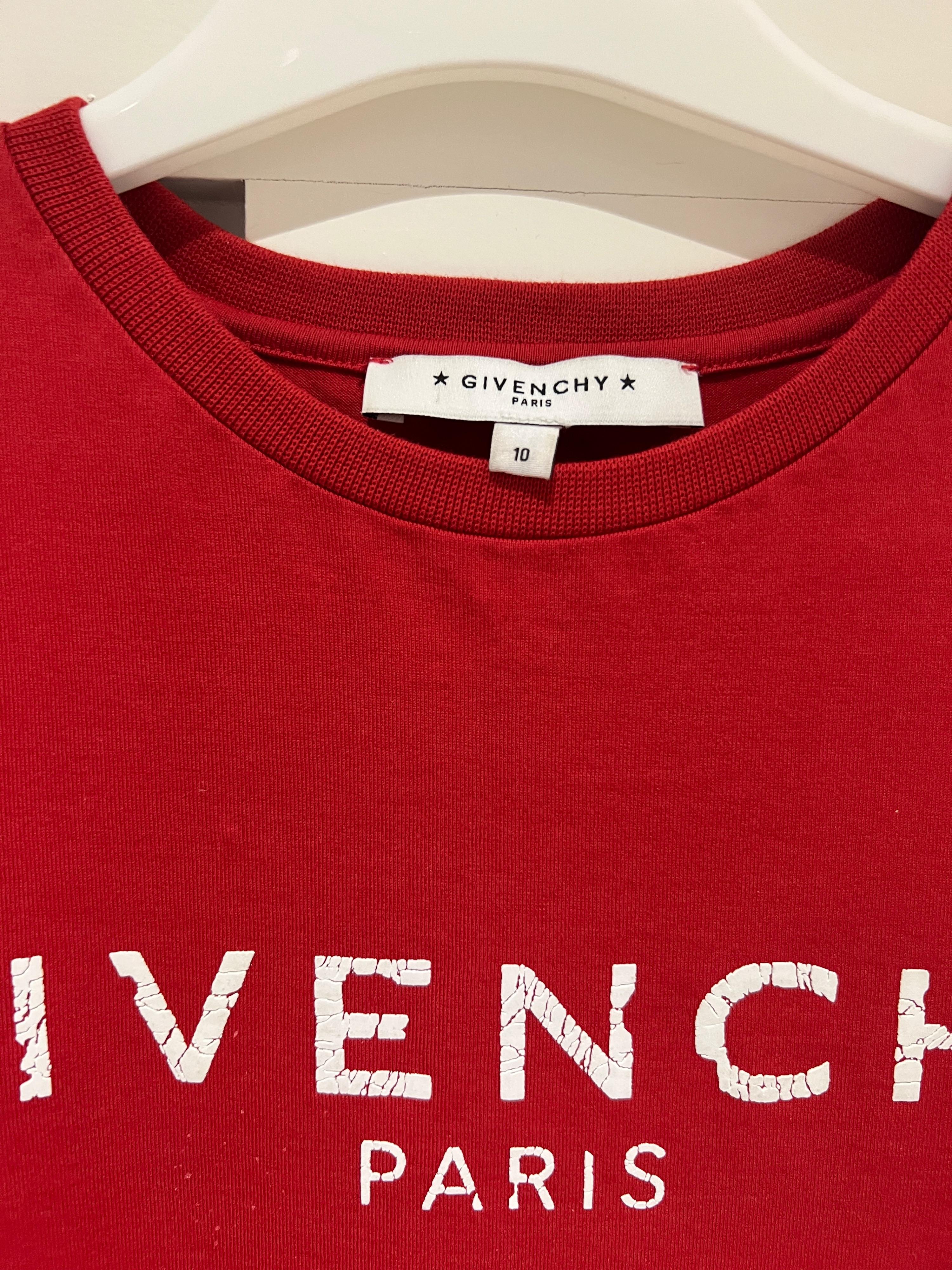 Kids 10Y Red Logo Print T-shirt