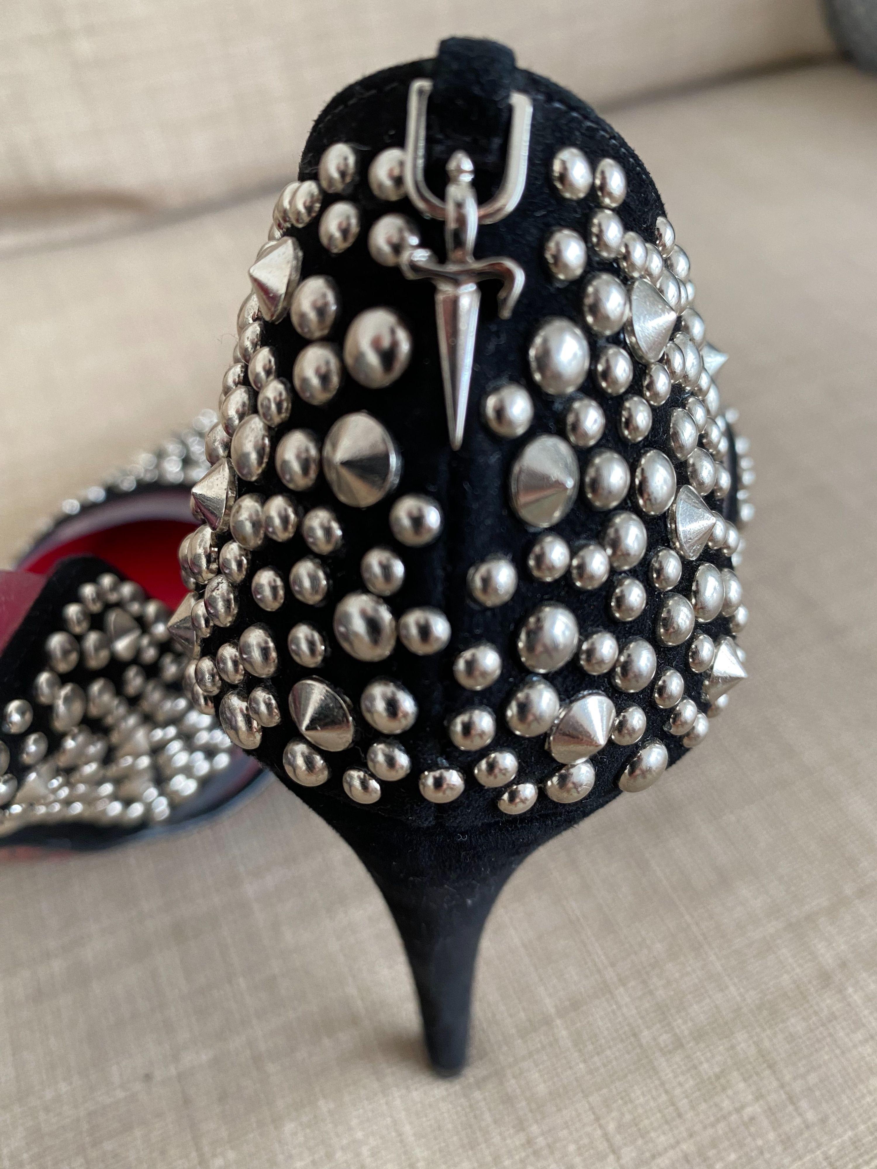 Suede Studded Pumps