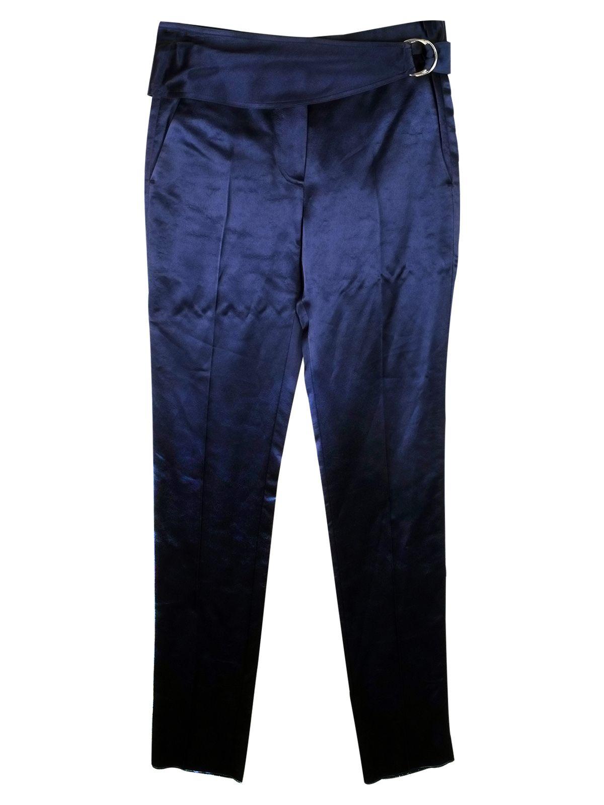 Blue hammered satin trousers