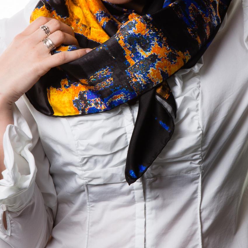 Rosemary Goodenough River Through A Curtain VII Silk Scarf