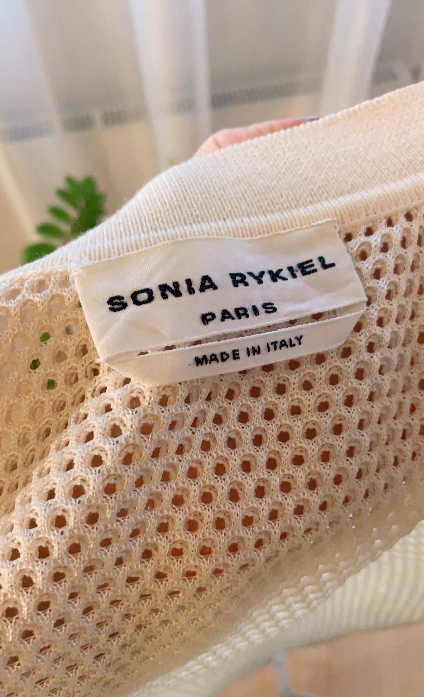 Sonia Rykiel Ivory Open-Weave Longline Cardigan