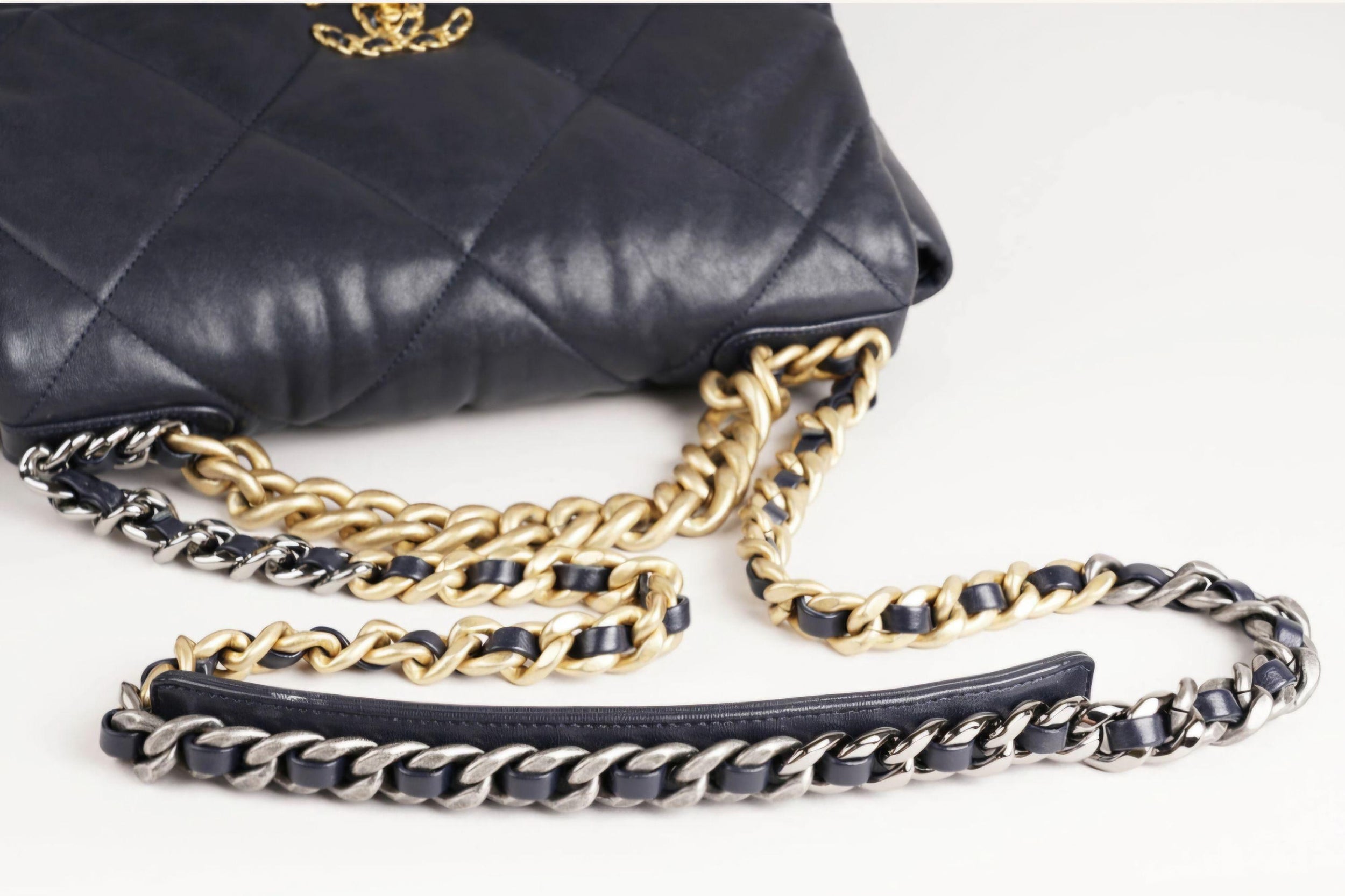 Chanel Navy Blue 19 Large Flap Bag