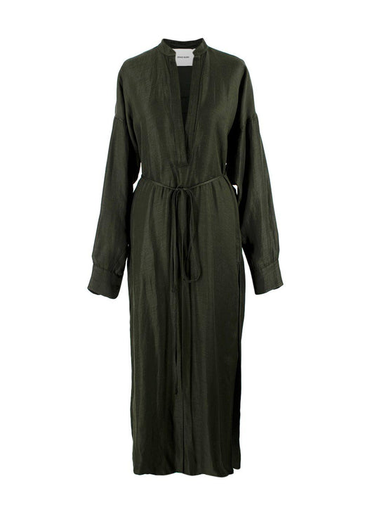 Bondi Born Notched-Neck Khaki Maxi Dress