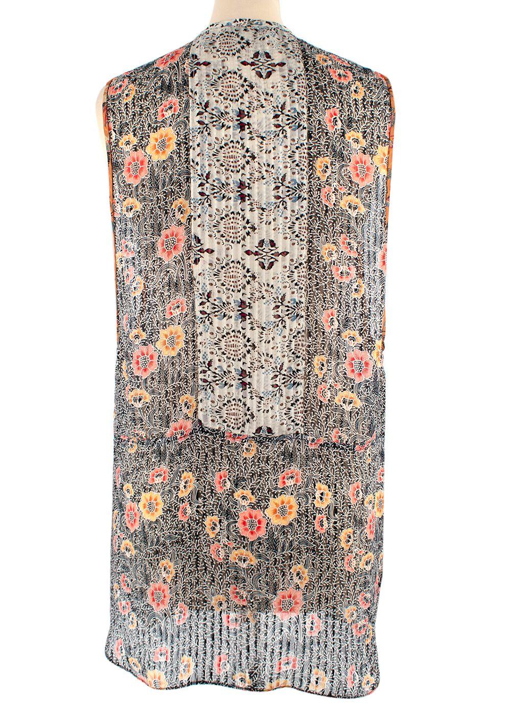 Isabel Marant Silk Floral Print Sleeveless Blouse