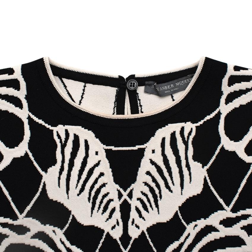 Alexander McQueen Black & White Shell Intarsia Knit Top & Skirt