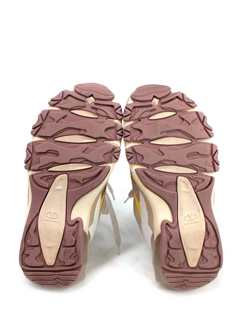 Valentino Suede, Mesh & Leather Chunky Sneakers