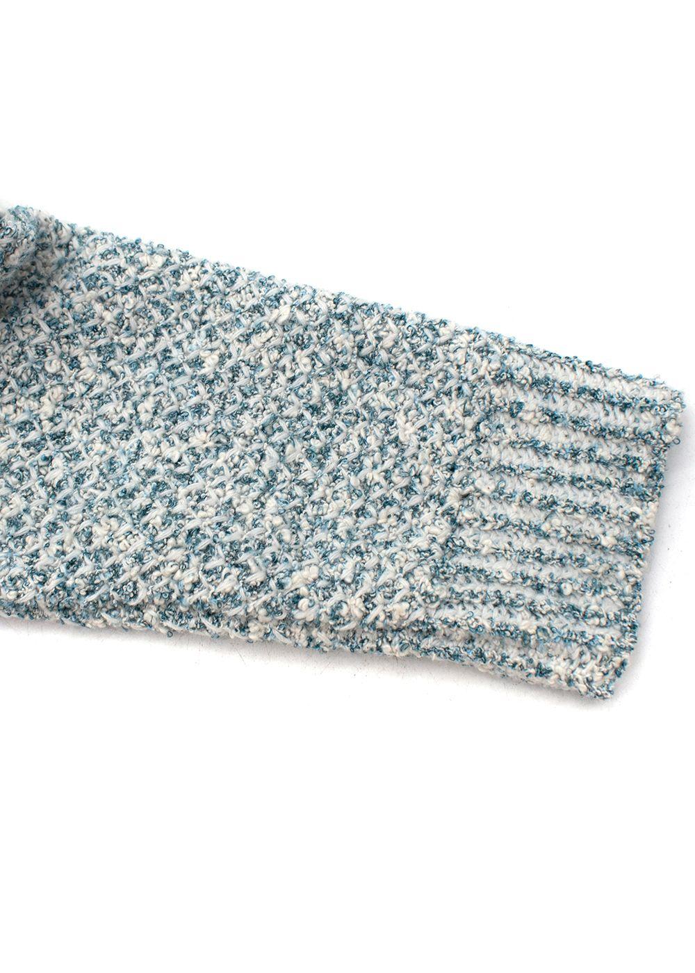 Maison Ullens Blue Tweed Crew Neck Jumper