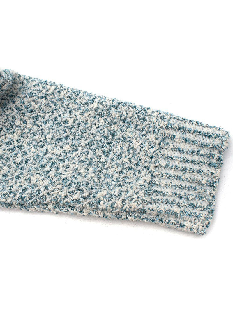 Maison Ullens Blue Tweed Crew Neck Jumper