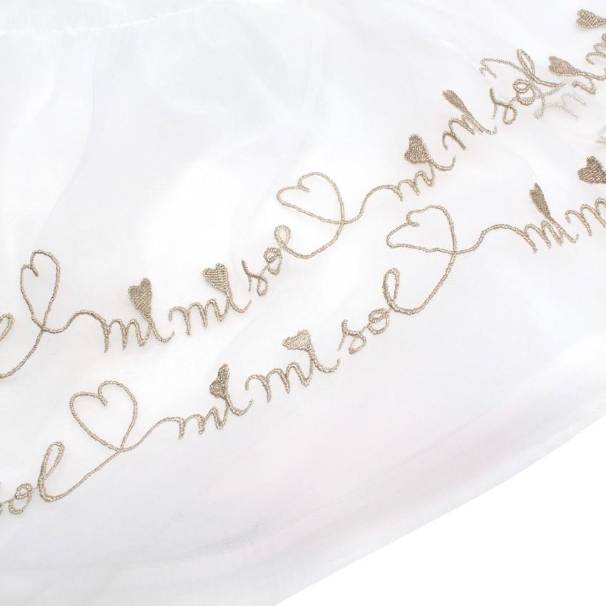 Mi Mi Sol White & Gold Embroidered Tulle Skirt