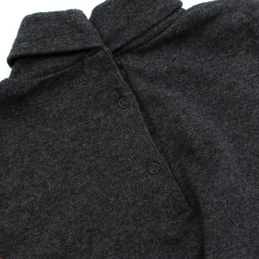 Bonpoint Grey Cotton Roll Neck Babygrow