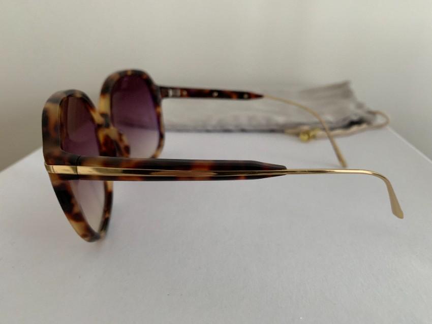 Linda Farrow Tortoiseshell Round Sunglasses