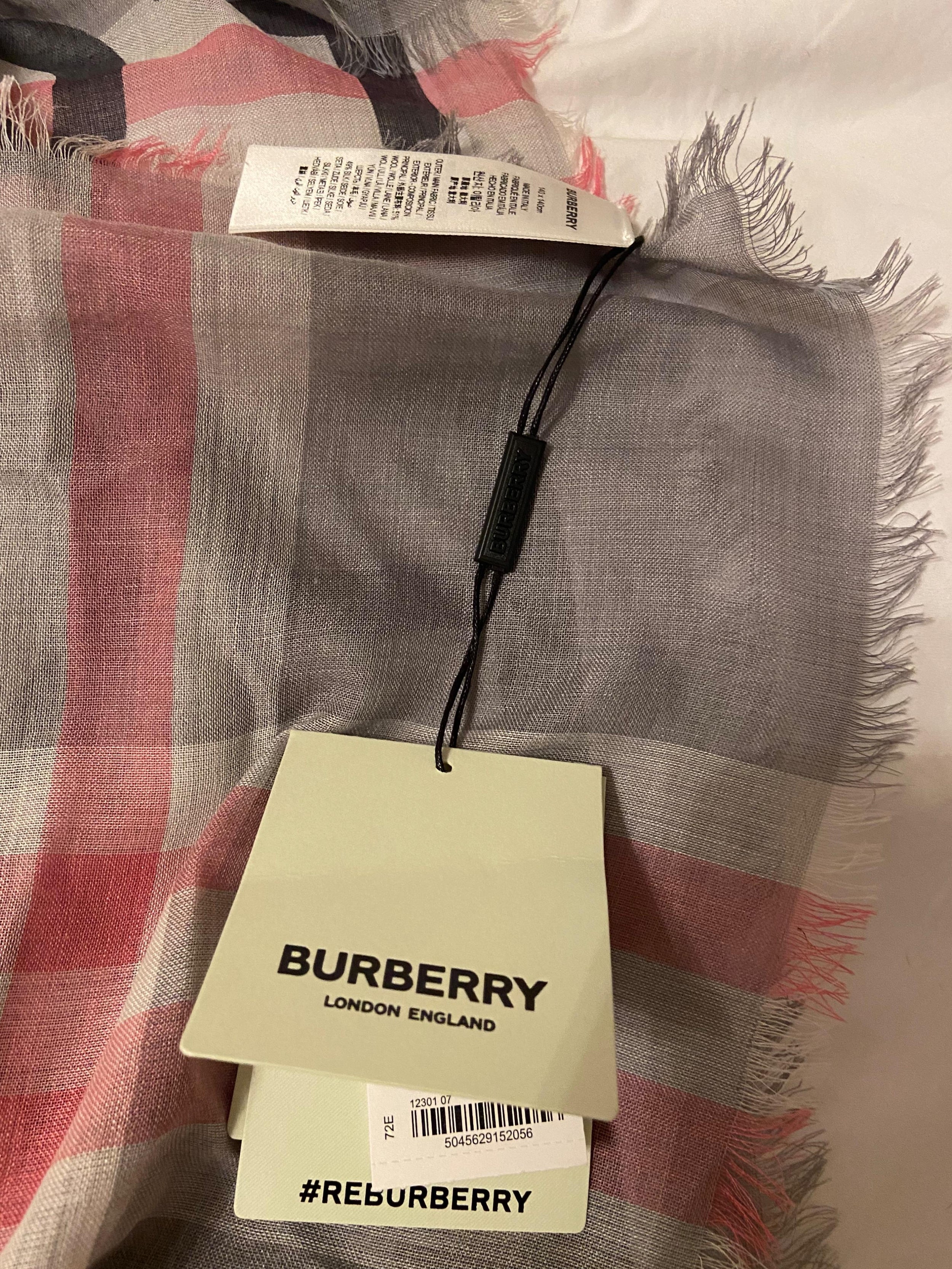 Pink & Grey Horseferry Check Scarf