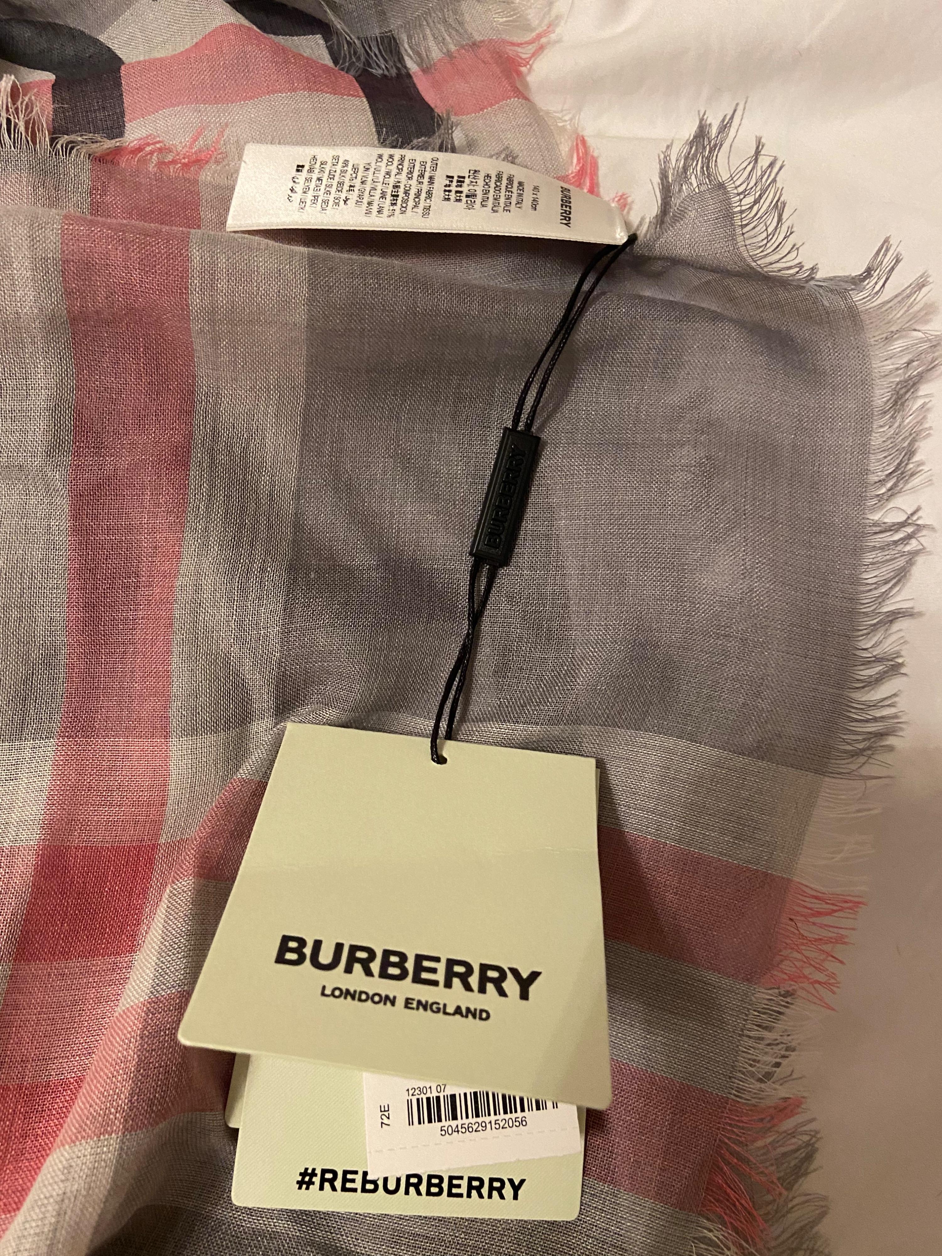 Pink & Grey Horseferry Check Scarf