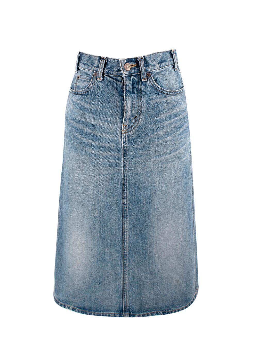 Celine Denim Midi Skirt