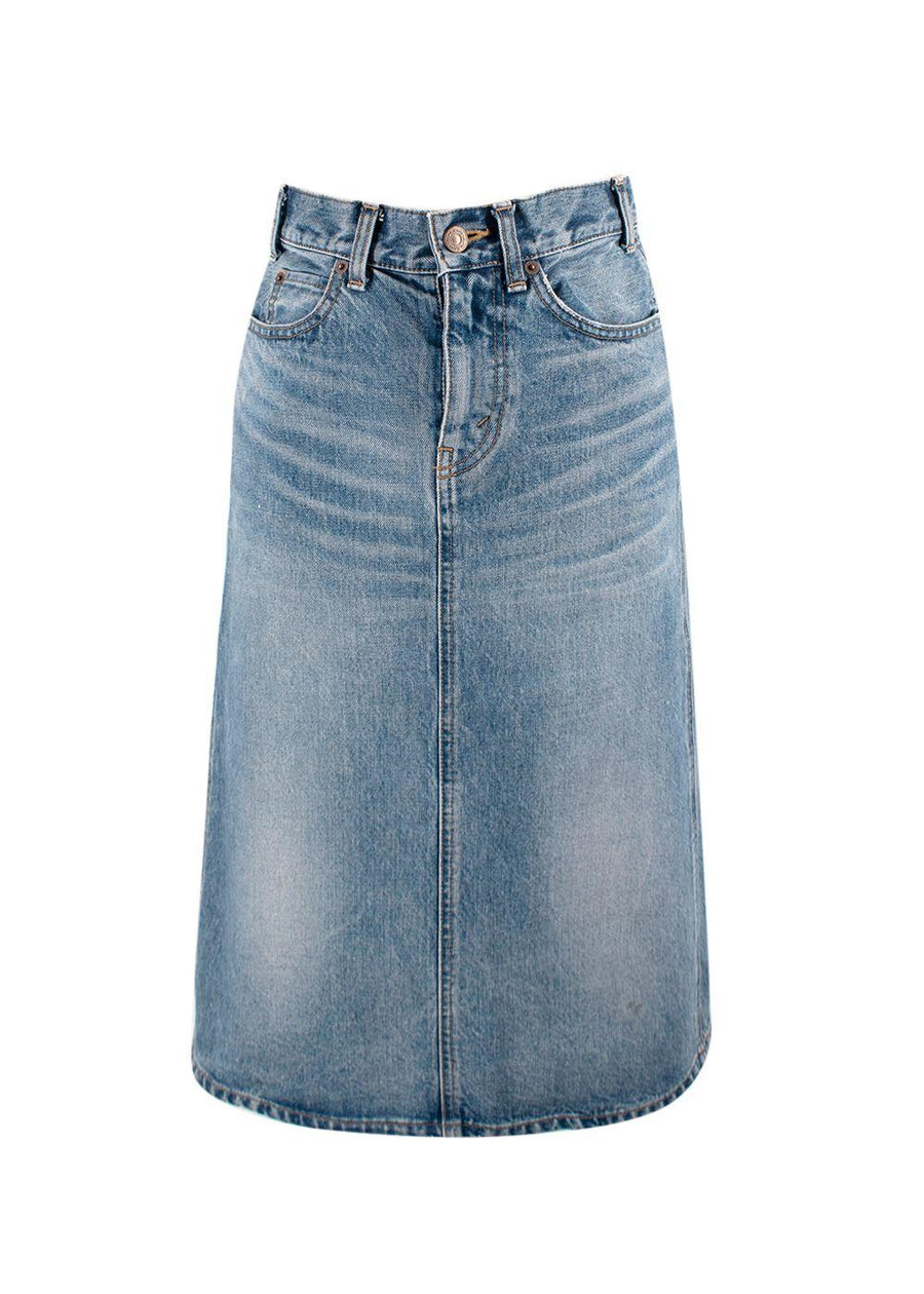 Celine Denim Midi Skirt