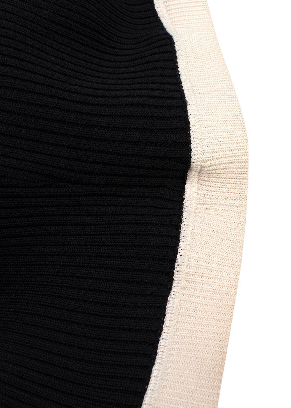 Prada Black Ribbed Cycling Shorts with Beige Trim Detail