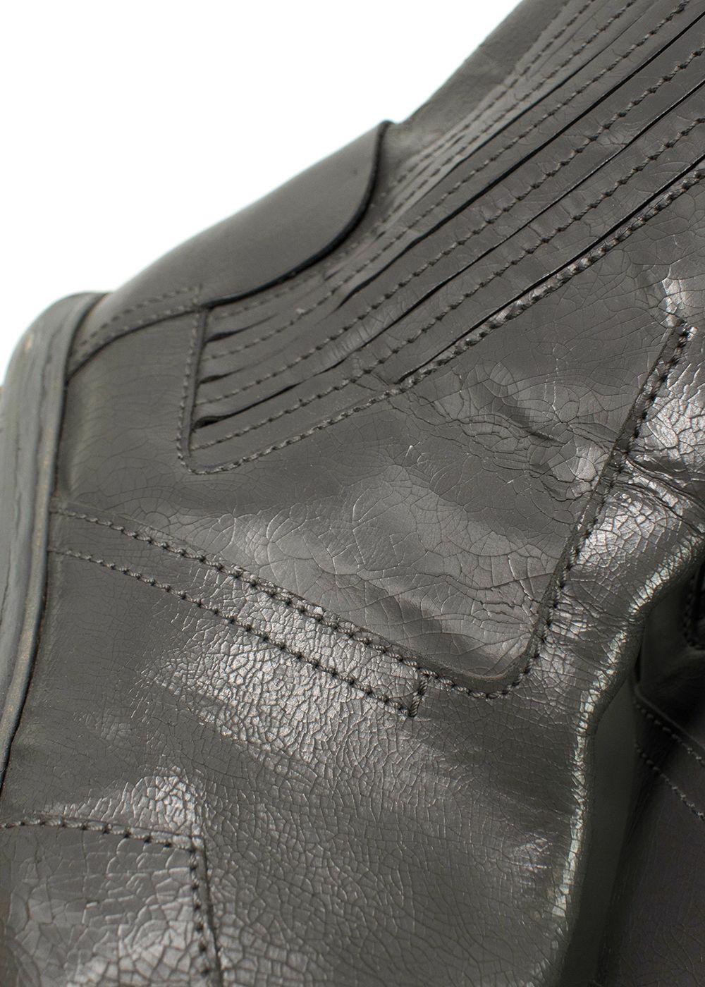 Balenciaga Grey Distressed Leather Chelsea Boots