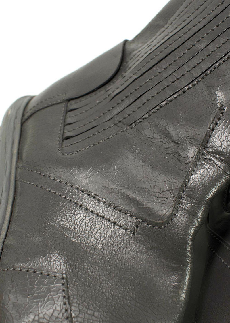 Balenciaga Grey Distressed Leather Chelsea Boots