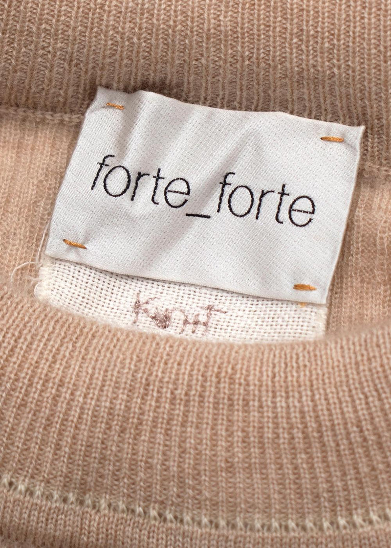Forte Forte Beige Ribbed Cashmere Top