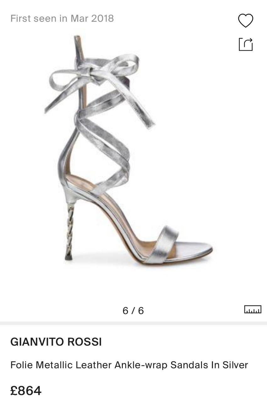 Gianvito Rossi Folie Metallic Anklewrap Sandal
