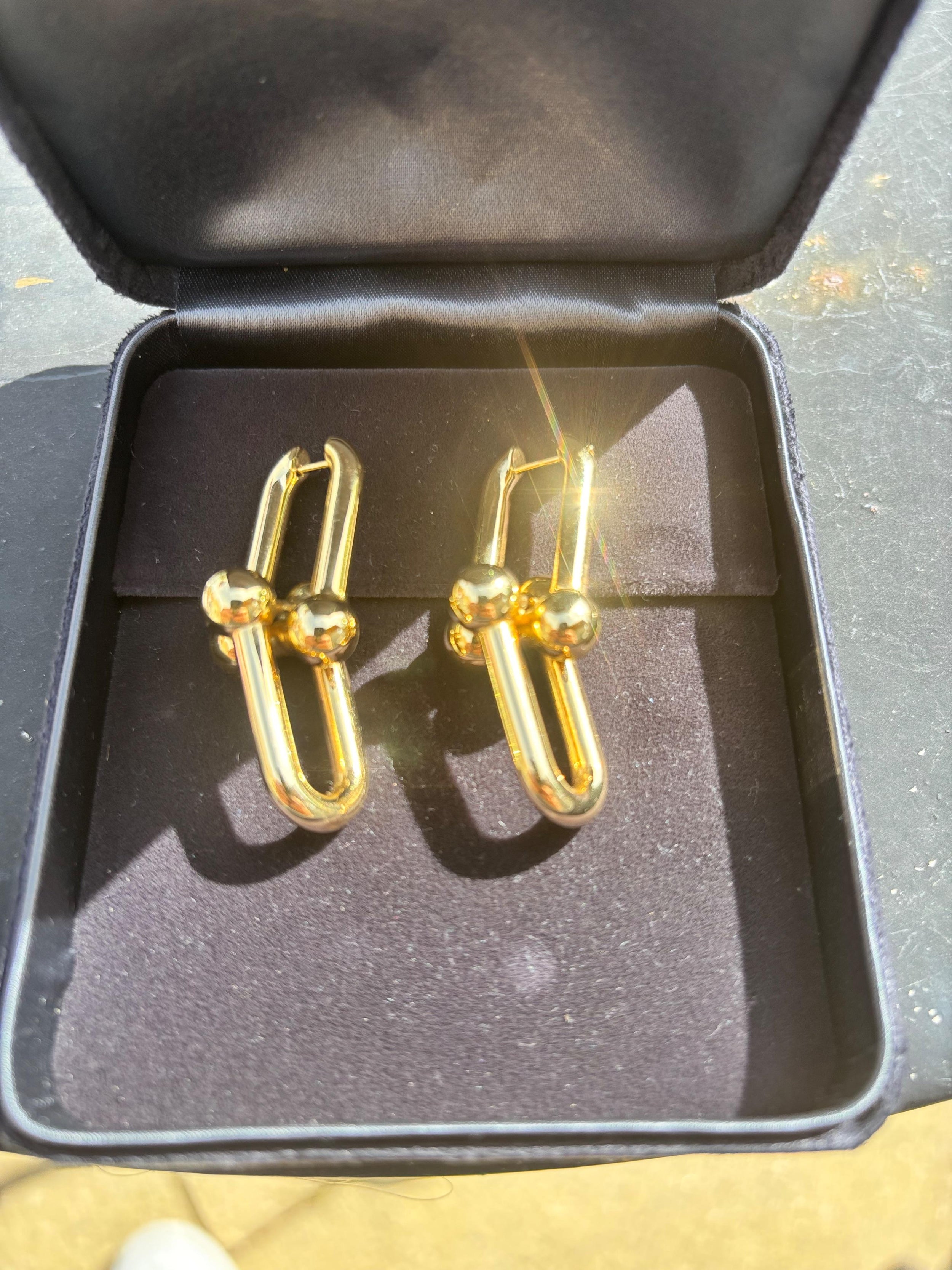 Extra Large 18K Gold Link Earrings