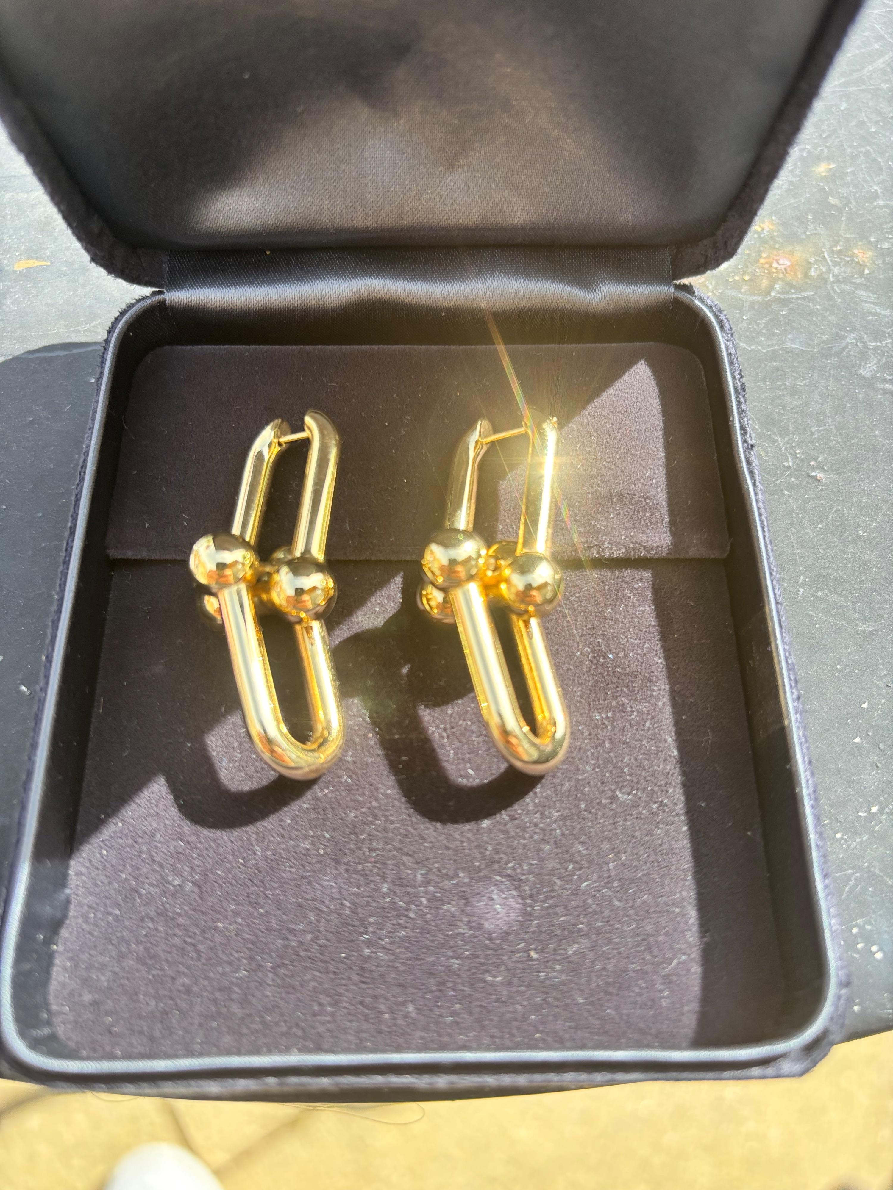 Extra Large 18K Gold Link Earrings