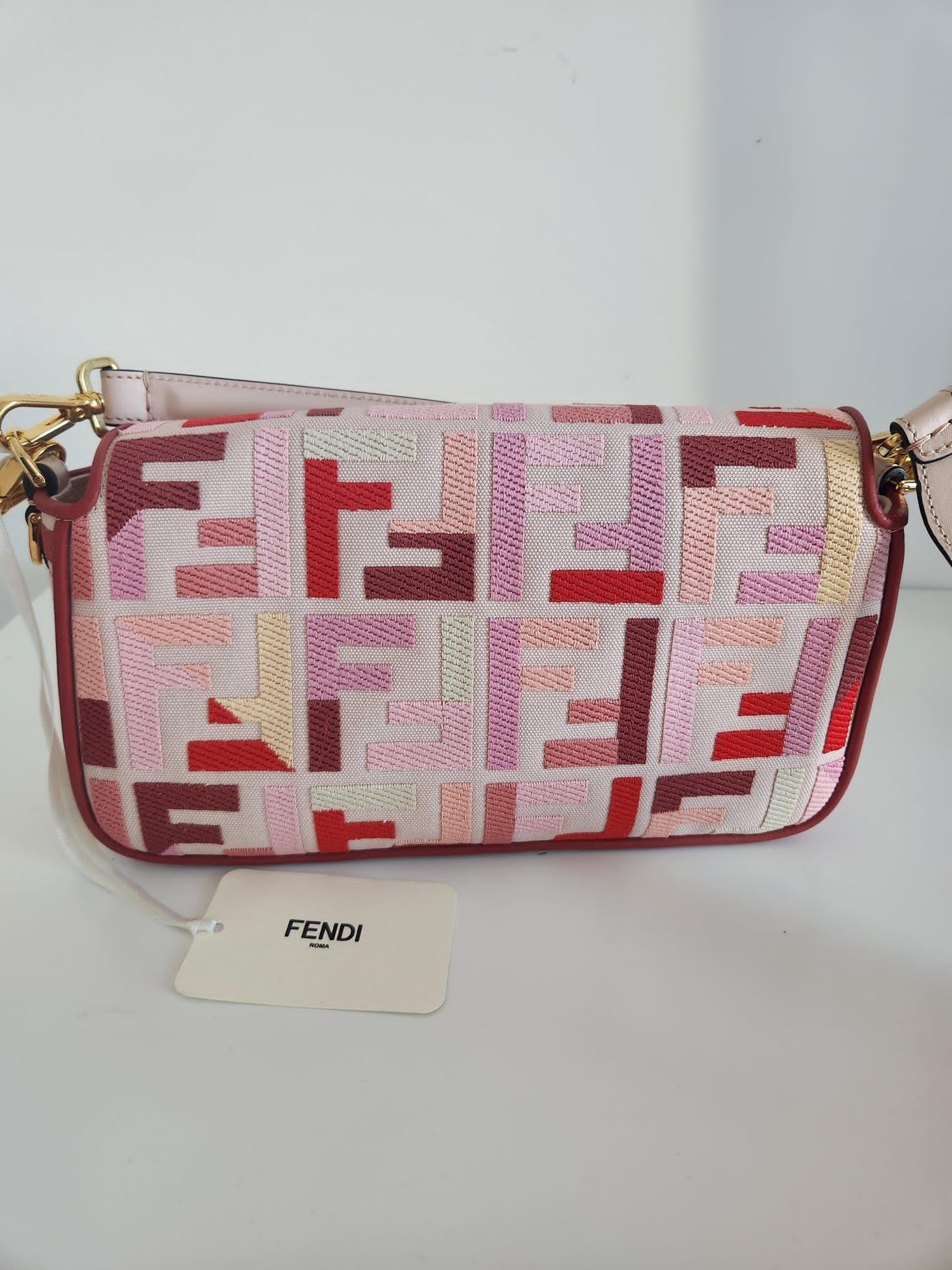 Fendi Pink Monogram Baguette Bag