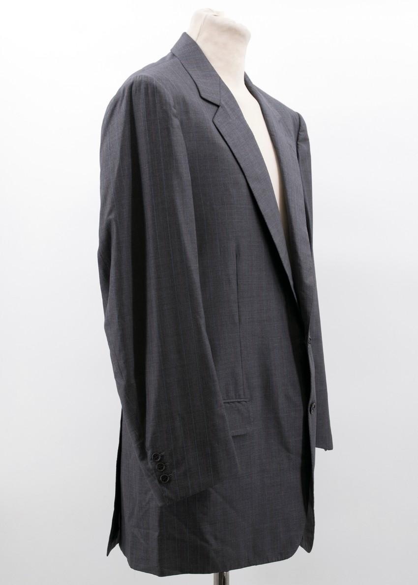 Lanvin Grey and Red Pinstripe Blazer