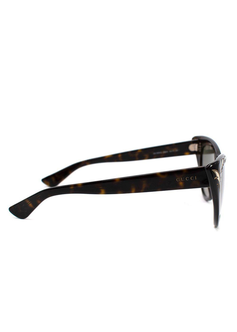 Gucci Brown Tortoiseshell Cat Eye Sunglasses